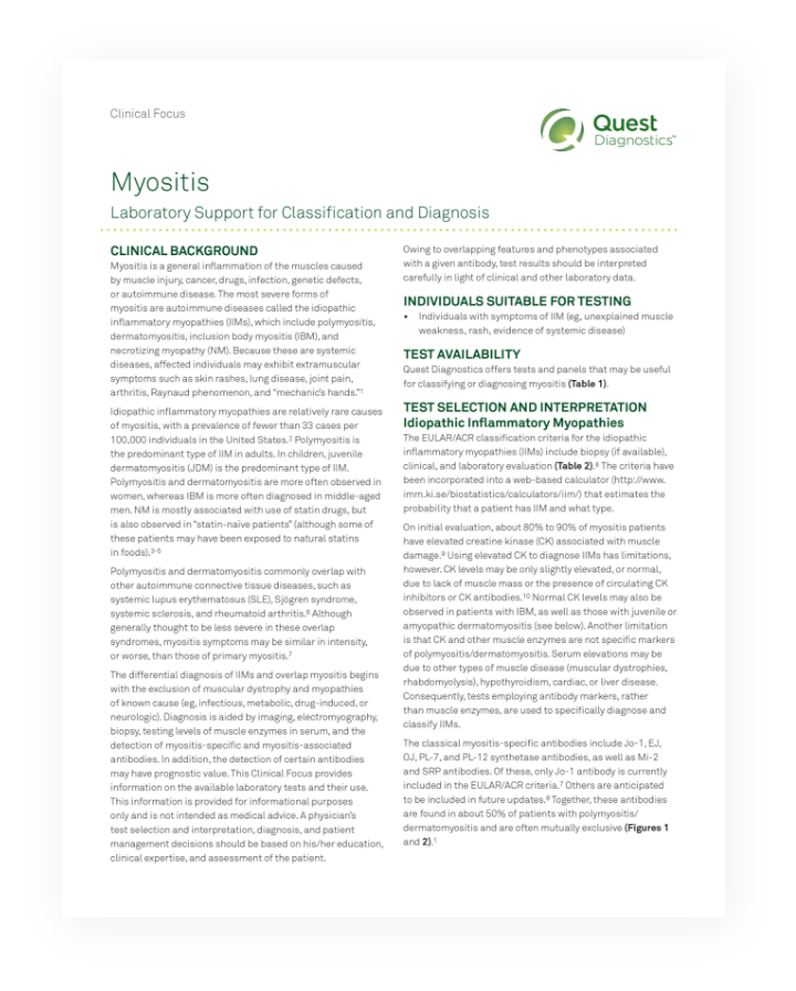 Quest diagnostics autoimmune testing